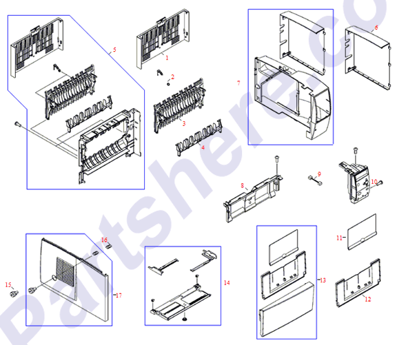 HP parts picture diagram for RG1-4314-000CN, RG1-4314-000CN-C, RB2-6288-000CN-C, RB2-6283-000CN, RB2-6286-000CN, RB2-6287-000CN, RB2-6288-000CN, RB2-6294-000CN, RB2-6401-000CN, RB2-6404-000CN, RM1-0367-000CN, RM1-0329-000CN, RM1-0353-000CN, RC1-1013-000CN, RB2-6288-000CN-R, RH6-0226-020CN, RG1-4314-000CN-R, RG5-5575-000CN